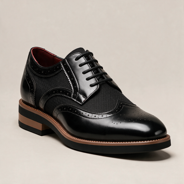 AI-generated Seedream square studio visual of Berkeley dress shoe, selected color Black