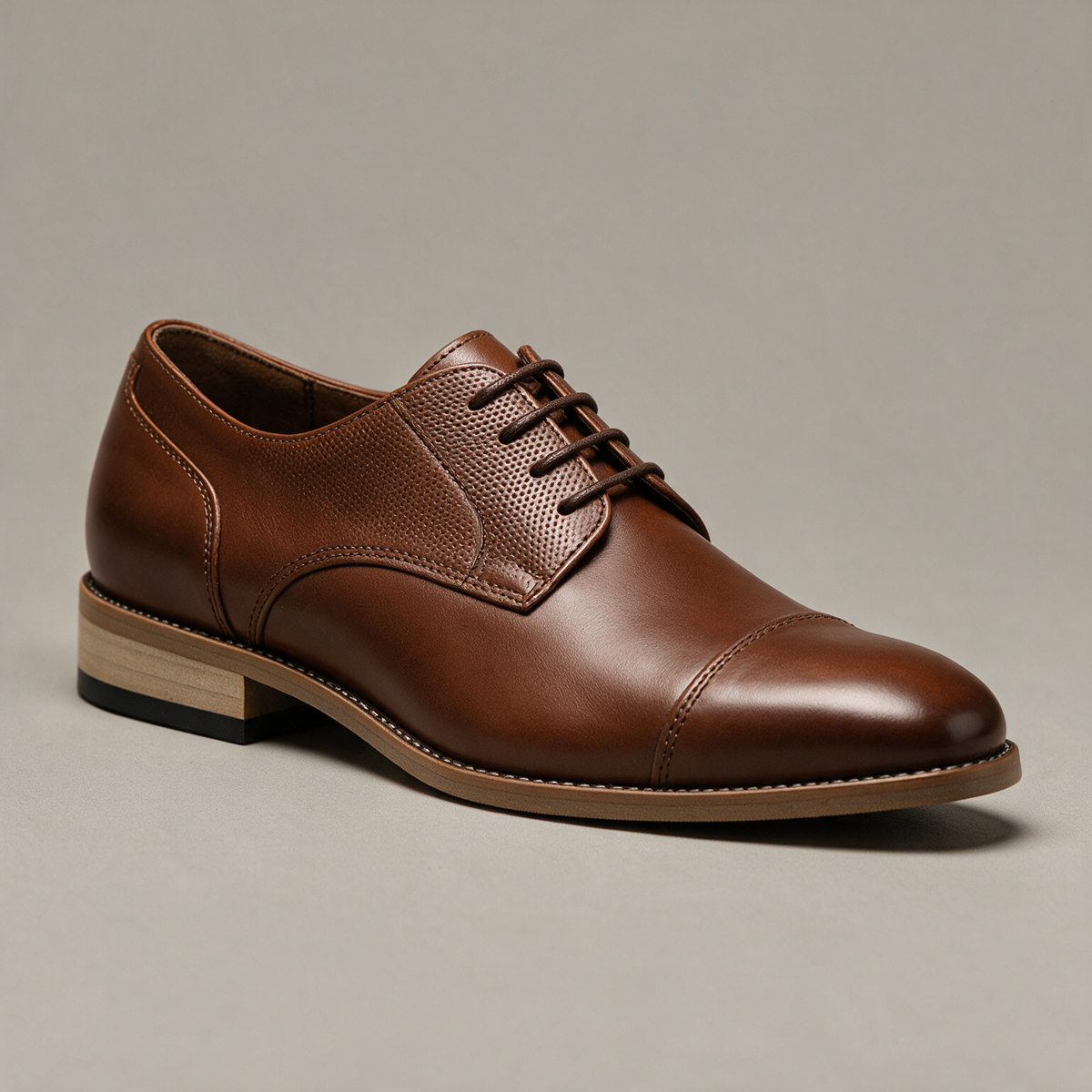AI-generated Seedream square studio visual of Rafferty dress shoe, selected color Brown
